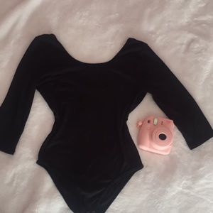 Black ribbed bodysuit